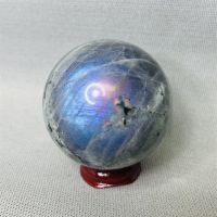 Natural Gem Purple Labradorite hecatolite Ball Garden Spiritual Decoration Gift Witchcraft Supplies Crystal with Stone Healing Cables