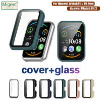 Migeet กระจกเทมเปอร์ Casing PC แข็งฝาครอบป้องกันปกป้องหน้าจอสำหรับนาฬิกา Huawei พอดี2 Fit2ใหม่