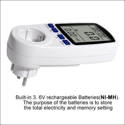 RZ Power Meters 230v Digital Voltage Wattmeter AC Power Consumption Meter Watt Energy Meter Electricity Analyzer KWH Monitor