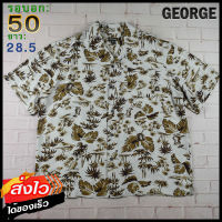 GEORGE อก 50 นิ้ว เสื้อฮาวายชาย เสื้อวินเทจ เสื้อผ้าผู้ชาย Rayon แขนสั้น เนื้อผ้าดี MADE IN BANGLADESH