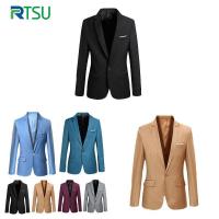 RTSU ชุดลำลองแบบบางสีดำสำหรับผู้ชาย,สูทให้ความรู้สึกอบอุ่นระบายอากาศได้ดีและนุ่มสบายสำหรับโอกาสทางการพิเศษหรือกึ่งทางการ