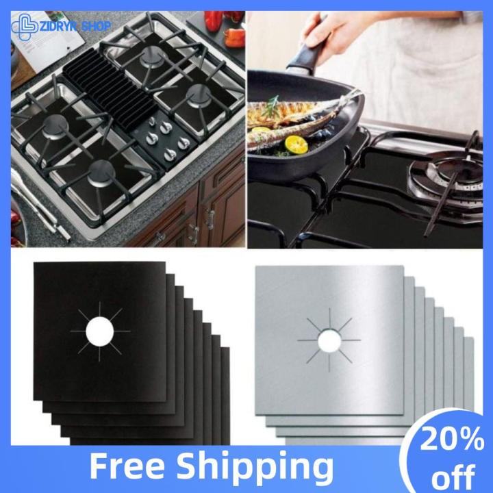 2 Pieces 0.2mm Thick Gas Stove Protector Lined 5 Holes Oil Proof Gas Stove  Stove Burner Stove Guard