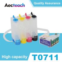 Aecteach T0714 T0713 T0712ระบบหมึก Ciss เครื่องพิมพ์สำหรับสไตลัส Epson DX7400 D120 DX8400 DX8450ตลับหมึกเครื่องพิมพ์