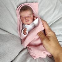 NPK 10Inch Miniature Preemie Baby Doll Soft Silicone Vinyl Real Touch Art Made 3D Skin Lifelike Baby Collectible Doll