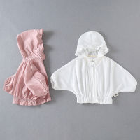 2022 Summer New Baby Girl Sun Protection Jacket Solid Girls Hooded Cardigan Cotton Infant Girl Air Conditioner Coat Kid Clothes