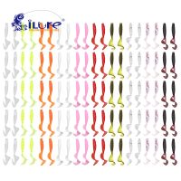 100 Pcs/lot Fishing Lures 40mm 0.4g Wobblers Carp Fishing Soft Bait Swimbait Curly Worms Silicone Artificial Soft Bait Pease