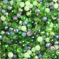 Isywaka Green Multicolor 2mm3x4mm4x6mm6x8mm Austria faceted Crystal Glass Beads Loose Spacer Round Beads for Jewelry Making