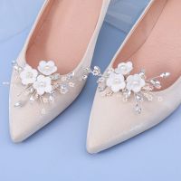 1Pair Simulated Pearl Shoes Clip Rhinestone Charm Buckle Wedding Shoes Decoration Shiny Clips Brooch Bride High Heel Accessories