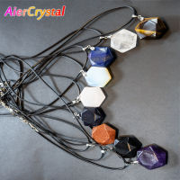 คริสตัลธรรมชาติ Hexagonal Star จี้หิน Starry Sky สร้อยคอหิน Reiki Healing Wishing Amulet คริสตัลเครื่องประดับ