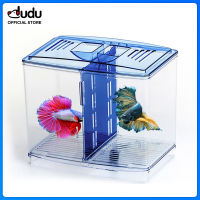 【DUDU Pet】Aquarium อะคริลิคคู่ Betta ชามปลาต่อสู้บ้านจิ๋วกล่องฟักไข่สำหรับทอดการแยก Hatchery