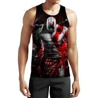 【HOT】▫◈ Men Kratos of War Graphics Fashion Outdoor Sleeveless O-Neck Asian Size S-5XL