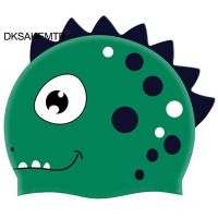 2022 Silicone Waterproof cartoon dinosaur Long Hair Sports Swim Pool Hat Swimming Cap Free size for Men &amp; Women Adults Children Swim Caps