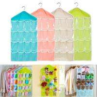 【2023】Hot 16Pockets WardrobePockets Clear Hanging Bag Socks Underwear Stationery Rack Hanger Storage Saving Space Tidy Organizer ！