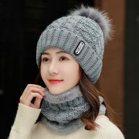 [Hana Clothing Store] ยี่ห้อใหม่หมวกฤดูหนาวผู้หญิงกำมะหยี่อบอุ่นสไตล์ญี่ปุ่น Beanies Skullies หมวกฤดูใบไม้ร่วงหญิงหนา Windproof ถักหมวกขนสัตว์