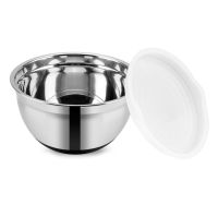 1pc Stainless Steel Bowl Anti-Scald With Lid Non-Slip Easy Clean Kitchen Utensil Salad Bowl Pastries Dough Mixing Bowl