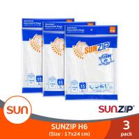 SUNZIP (ซันซิป) ถุงซิปอเนกประสงค์ รุ่น H6 ขนาด 17 X 24 ซม. จำนวน 15 ใบ (3 แพ็ค)