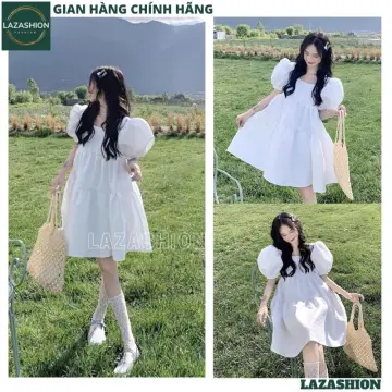 Váy trắng nữ Hàn Quốc đẹp tạo nét tinh khôi nổi bật vóc dáng thơ ngây