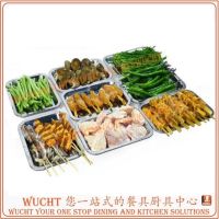 【WUCHT】Stainless Steel Rectangular Tray / Stainless Steel Food Presentation Tray - suitable for Hotel  Restaurant  BBQ  Camping and Home use