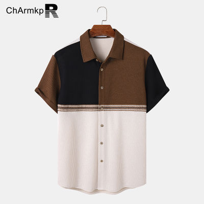 Medussa ChArmkpR Men Shirts Summer Tops Chemises Camisas Casual Tee Short Sleeve Patchwork Shirt vnb