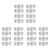 24Pcs Stainless Steel Tart Ring, Heat-Resistant Perforated Cake Mousse Ring Round Double Rolled Tart Ring Metal Mold 6cm