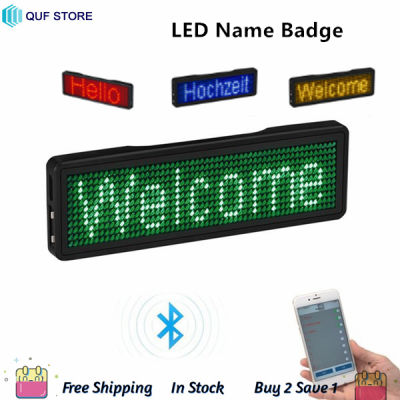 Bluetooth LED Name Badge Rechargeable Light Sign DIY Programmable Scrolling Message Board Display LED