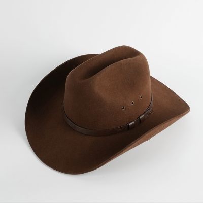 TOP☆ American original western cowboy hat pure wool felt stereotyped cowboy hat woolen big brim hat outdoor travel riding hat
