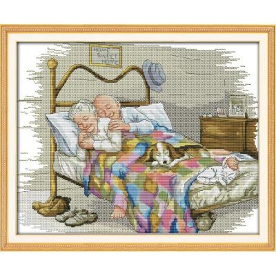 Joy Sunday The old married couple count cross stitch pattern kit 14CT 11CT precision canvas printing embroidery needlework set Needlework