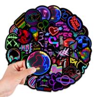 50PCS Cartoon Neon Light Graffiti Stickers Car Guitar Motorcycle Luggage Suitcase DIY Decal Sticker