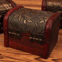 【hot】○❄  Wood With Lock Storage Trinket Jewelry Chest Organizer