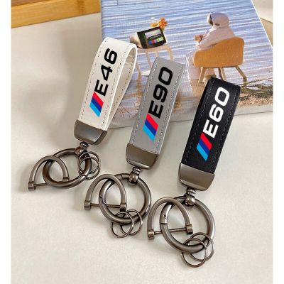 พวงกุญแจหนังวัวชั้นยอดอุปกรณ์ตกแต่งรถยนต์สำหรับรถ BMW E87 E60 E34 E46รถ E90