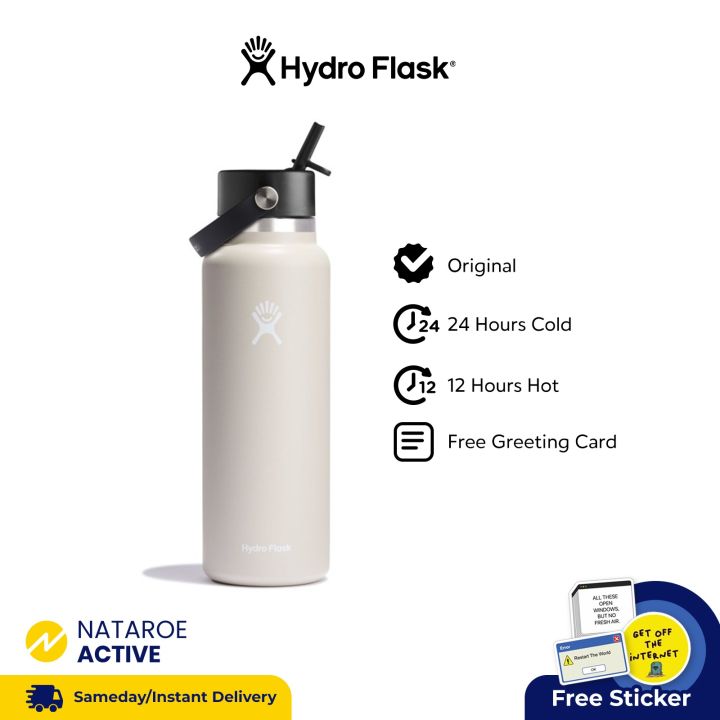 HYDRO FLASK 40 oz Wide Mouth With Flex Straw Cap Water Bottle - OAT