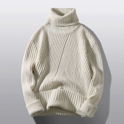 CODTheresa Finger New Winter High Neck Thick Warm Sweater Men Turtleneck Sweaters Slim Fit Pullover Knitwear Korean Style Pullover Sweater