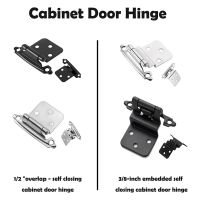 20Piece Cabinet Door Hinges Inset Self Closing Cabinet Hinges Kitchen Cabinet Semi Concealed Hinges 3/8-Inch