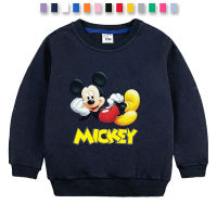 Mickeys 13สี/1-10ปีเสื้อยืดสำหรับเด็กชายเด็กหญิงเด็กเสื้อฤดูใบไม้ผลิฤดูใบไม้ร่วงเสื้อคอตตอนพิมพ์การ์ตูนเสื้อแขนยาวคอกลมน่ารัก Baju Anak แขนยาว0000