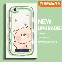 YIWESAN เคสสำหรับ Xiaomi Redmi 4A 5A 6A ลายการ์ตูนหมีน่ารักลายคลื่นที่สร้างสรรค์เคสโทรศัพท์โปร่งใสแบบนิ่มสุดน่ารักปลอกซิลิโคนสีสันสดใสป้องกันเลนส์กล้องเคสใสกันกระแทก