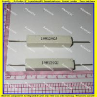 ✚✼ 10Pcs RX27 Horizontal cement resistor 10W 120 ohm 120 RJ 10W120RJ 10W120ohm Ceramic Resistance precision 5 Power resistance