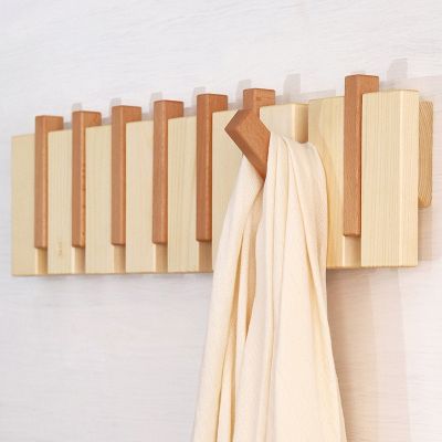 [COD] porch entry bedroom clothes hook wall wooden hanger hanging coat