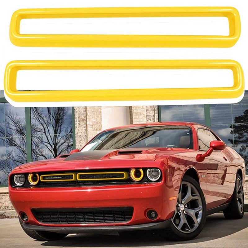 Microphone Decoration Frame Cover Trim Yellow For Dodge Charger/Challenger 2015+