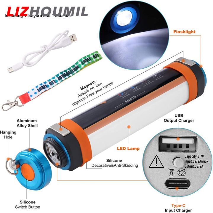 led-แบบพกพา-lizhoumil-ตะเกียงตั้งแคมป์ไฟฉายฉุกเฉินรีชาร์จ-usb-ในตัวแบตเตอรี่แบบชาร์จไฟได้6ระดับ