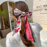 YONGYIX ที่มัดผมหางม้า อารมณ์ Scrunchies ดอกไม้ ซาติน ลาย Houndstooth กลิ่นหอม ผ้าพันคอไหม เชือกหัวมุก ที่คาดผมผู้หญิง ยางรัดผมสไตล์เกาหลี เชือกผูกผมโบว์