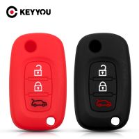 ┋○۞ KEYYOU For Renault Megane 3 Fluence Clio For LADA Priora Sedan sport Granta Vesta Silicone Car Key Case Fob 3 Buttons Cover