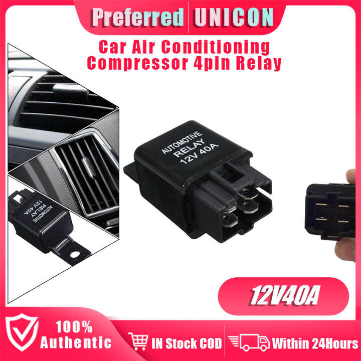 Universal 12V 40A Car Aircon Relay 4 Pins Alloy Automotive Socket Relay