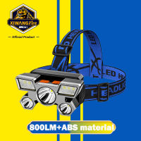 XIWANGFIRE ไฟ LED ส่องสว่าง5หัวเครื่องบินไฟชาร์จยูเอสบีสวมหัวไฟจักรยานตั้งแคมป์กลางแจ้งไฟฉายแบบคาดศีรษะตั้งแคมป์