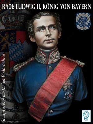 1/12 King Ludwig II. of Bavaria 19th Century Resin Model Bust GK Unassembled and unpainted kit