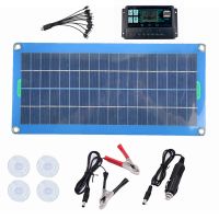 [COD][จัดส่งฟรี]300W Solar Panel 12V 5V Dual USB Controller Waterproof Monocrystalin Solar Cells Battery Charger