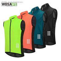 สีเทาเข้ม☊Wosawe-Colete De Ciclismo Refletor Malha Respirsem Sem ก๊าซ Mangas À Prova Vento Leve Mtb