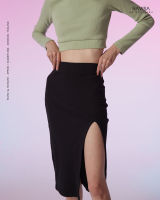 RAVISA by RAVISARA - Stretch Rib Cotton High Waisted Skirt กระโปรงเอวสูงผ้ายืด