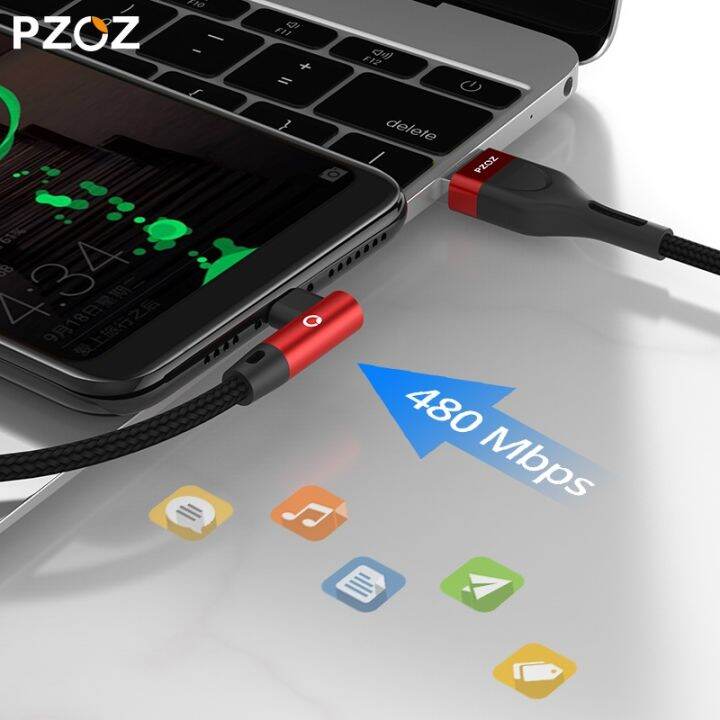 pzoz-สายเคเบิล90องศา-usb-type-c-ไมโคร-usb-c-ชาร์จเร็ว-microusb-type-c-สำหรับ-xiaomi-redmi-note-9s-8-pro-usb-c-และดาต้า