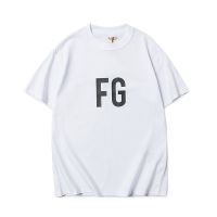 Fear of God กลัวพระเจ้าแฟชั่นใหม่ FG พิมพ์คอกลมแขนสั้นเสื้อยืดคู่สวมใส่