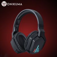 ONIKUMA หูฟังที่รองรับบลูทูธ Headphone Gaming แบบมืออาชีพพร้อมหูฟังนักเล่นเกมหูฟังพับได้ไฟ LED สำหรับพีซี